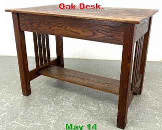 Lot 482 Arts and Crafts Mission Oak Desk. 
