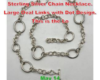 Lot 42 36 MICHAEL DAWKINS Sterling Silver Chain Necklace. Large Oval Links with Dot Design. This is the Lo