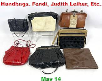 Lot 26 7pcs vintage purses and Handbags. Fendi, Judith Leiber, Etc.