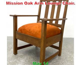 Lot 525 LIMBERTS Arts and Crafts Mission Oak Arm Lounge Chair. 