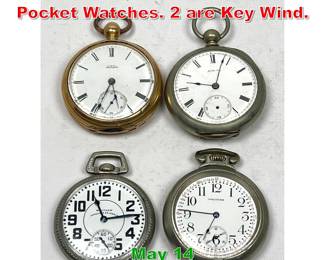 Lot 292 Lot 4 American Waltham Pocket Watches. 2 are Key Wind.