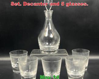 Lot 437 7pcs Set Steuben Liqueur Set. Decanter and 5 glasses. 