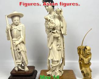 Lot 442 3pcs Chinese Carved Figures. Asian figures.