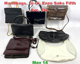 Lot 25 7pcs vintage purses and Handbags. GiGi, Enzo Saks Fifth Ave, Etc.