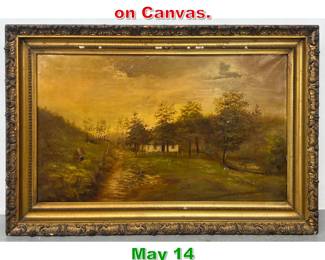 Lot 471 Antique Painting on Canvas. 