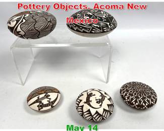 Lot 381 5pc P. Lule American Indian Pottery Objects. Acoma New Mexico