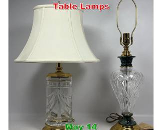 Lot 531 2pcs Waterford Crystal Table Lamps