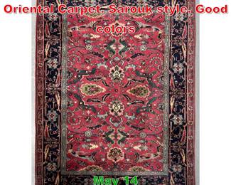 Lot 549 8 9 x 6 2 Handmade Indian Oriental Carpet. Sarouk style. Good colors