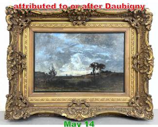 Lot 406 Antique Oil Painting attributed to or after Daubigny