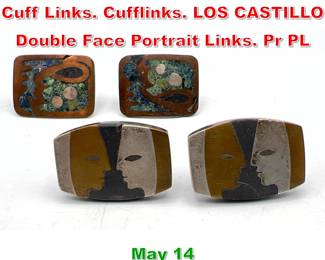 Lot 6 2 Pair Mexican Sterling Silver Cuff Links. Cufflinks. LOS CASTILLO Double Face Portrait Links. Pr PL