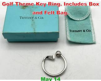 Lot 50 TIFFANY and CO Sterling Golf Theme Key Ring. Includes Box and Felt Bag. 