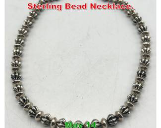 Lot 82 A. LEE American Indian Sterling Bead Necklace. 
