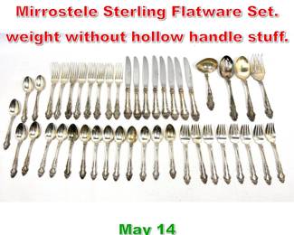 Lot 361 44pcs Reed and Barton Mirrostele Sterling Flatware Set. weight without hollow handle stuff.