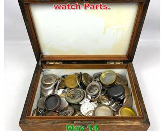 Lot 306 Humidor Box Full of Pocket watch Parts. 