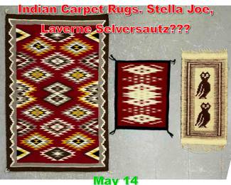 Lot 402 3 3 X 5 3 3pc American Indian Carpet Rugs. Stella Joe, Laverne Selversautz