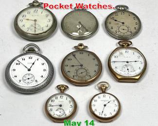 Lot 282 Lot 8 ELGIN Pocket Watches. 