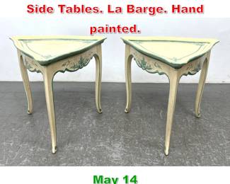 Lot 528 Pair Alexandrine Collection Side Tables. La Barge. Hand painted. 