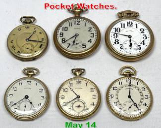 Lot 285 Lot of 6 ILLINOIS Pocket Watches. 