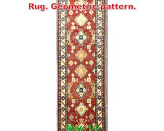 Lot 550 10 6 X 2 10 Carpet Runner Rug. Geometric pattern.