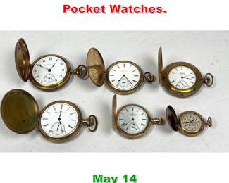 Lot 274 Lot 6 Elgin Closed Face Pocket Watches. 