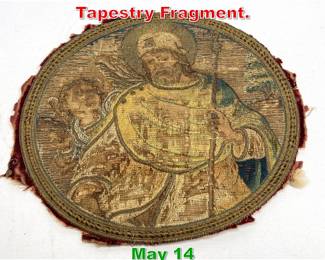 Lot 486 Antique Religious Tapestry Fragment. 