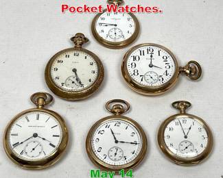 Lot 278 Lot 6 Elgin Pocket Watches. 
