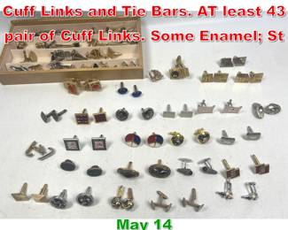 Lot 311 Large Collection of Vintage Cuff Links and Tie Bars. AT least 43 pair of Cuff Links. Some Enamel St