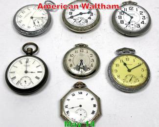 Lot 287 Lot 7 Pocket Watches. American Waltham. 