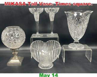 Lot 439 5pcs Crystal Waterford and MIKASA Tall Vase. Times square. 
