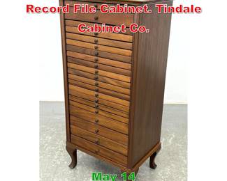 Lot 496 Vintage Thin Multi Drawer Record File Cabinet. Tindale Cabinet Co.