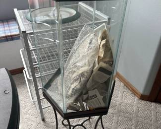 Hexagon shaped aquarium with filter