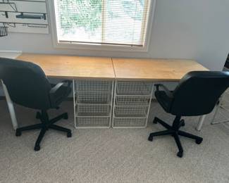 Crafting tables with wire storage