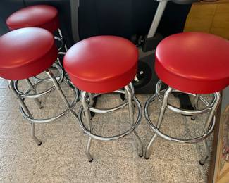 Red barstools - 4