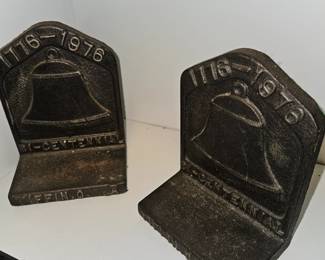 Liberty Bell Bicentennial Tiffin, Ohio Cast Iron Bookends!