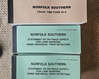 Norfolk Southern On-Track Safety Form #11970 &
Norfolk Southern Track Time Form 23A!
