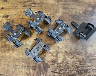 Vtg. HO Scale Cast Toy Train Freight Car Trucks & Wheel Sets 