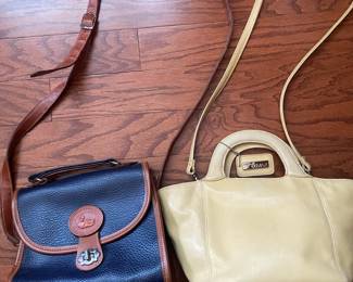 Vtg Gold Duck Leather Collection Blue Purse & 