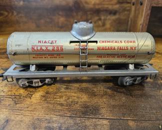 Vtg. Marx O Gauge 3553 Niacet NIAX 256 Chemicals Corp Niagara Falls, NY Aluminum Tank Car
