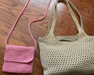 Vtg 90’s Pink SAK Crossbody Purse & Vtg 90”s SAK Crochet Handbag!

