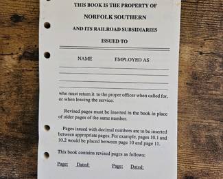 Norfolk Southern Safety and General Conduct Rules Booklet 1997