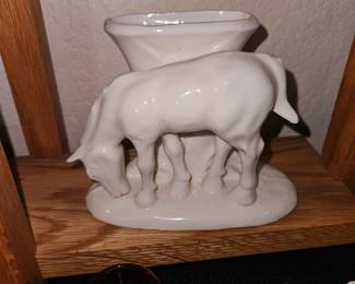 Horse Novelty Base Milk Glass White!