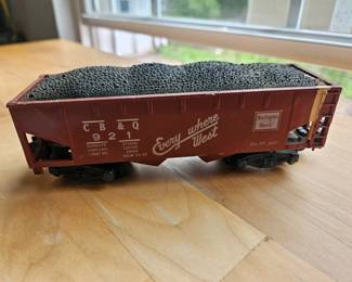 Vtg. American Flyer CB&Q 921 Everywhere West Burlington Route Hopper Coal Load 