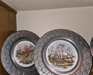 Currier & Ives Pewter Wall Plate!
