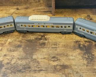Vtg. Marx New York Central 234 O Gauge Gray Passenger Car - Lot of 3 !!