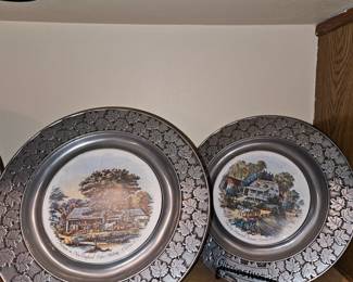 Currier & Ives Pewter Wall Plate!
