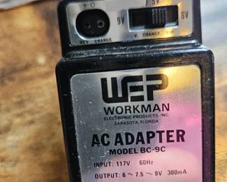 Vtg. WEP AC Adapter Model BC-9C