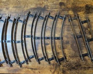 Lot of 9  Vtg. Marx Tin Litho Railroad Tracks !!