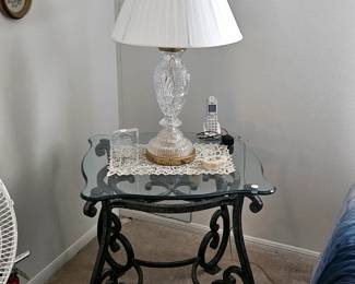 Iron and glass end table