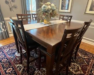 Wood dining table and chairs.  High profile.  Excellent condition