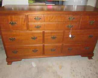 Cherry 10 drawer dresser. Handcrafted in America in 1950's. 
